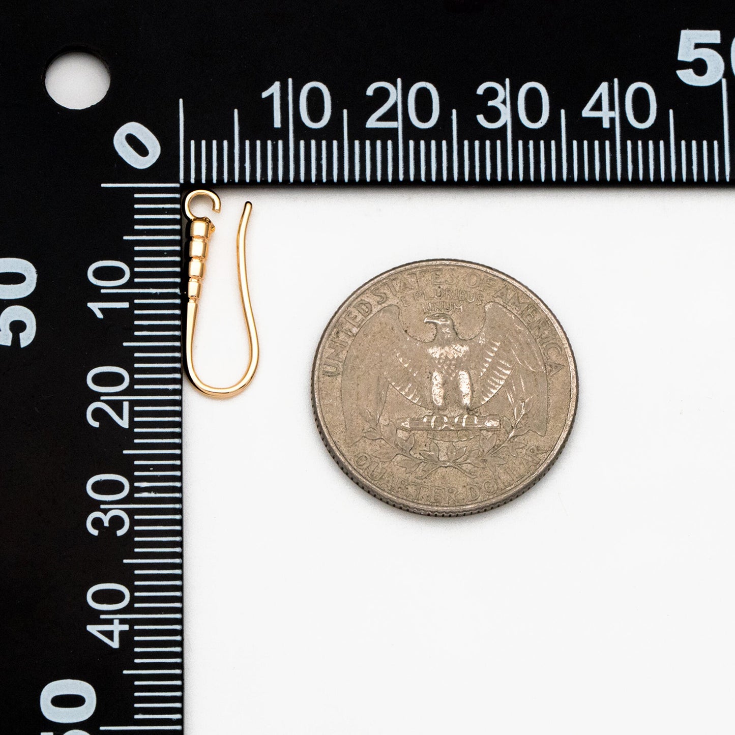 10pcs Gold/ Silver Earring Hooks 20x7mm, Real Gold/ Rhodium plated Brass, Simple Earwires Earring Components (GB-3841)