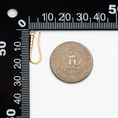 10pcs Gold/ Silver Earring Hooks 20x7mm, Real Gold/ Rhodium plated Brass, Simple Earwires Earring Components (GB-3841)