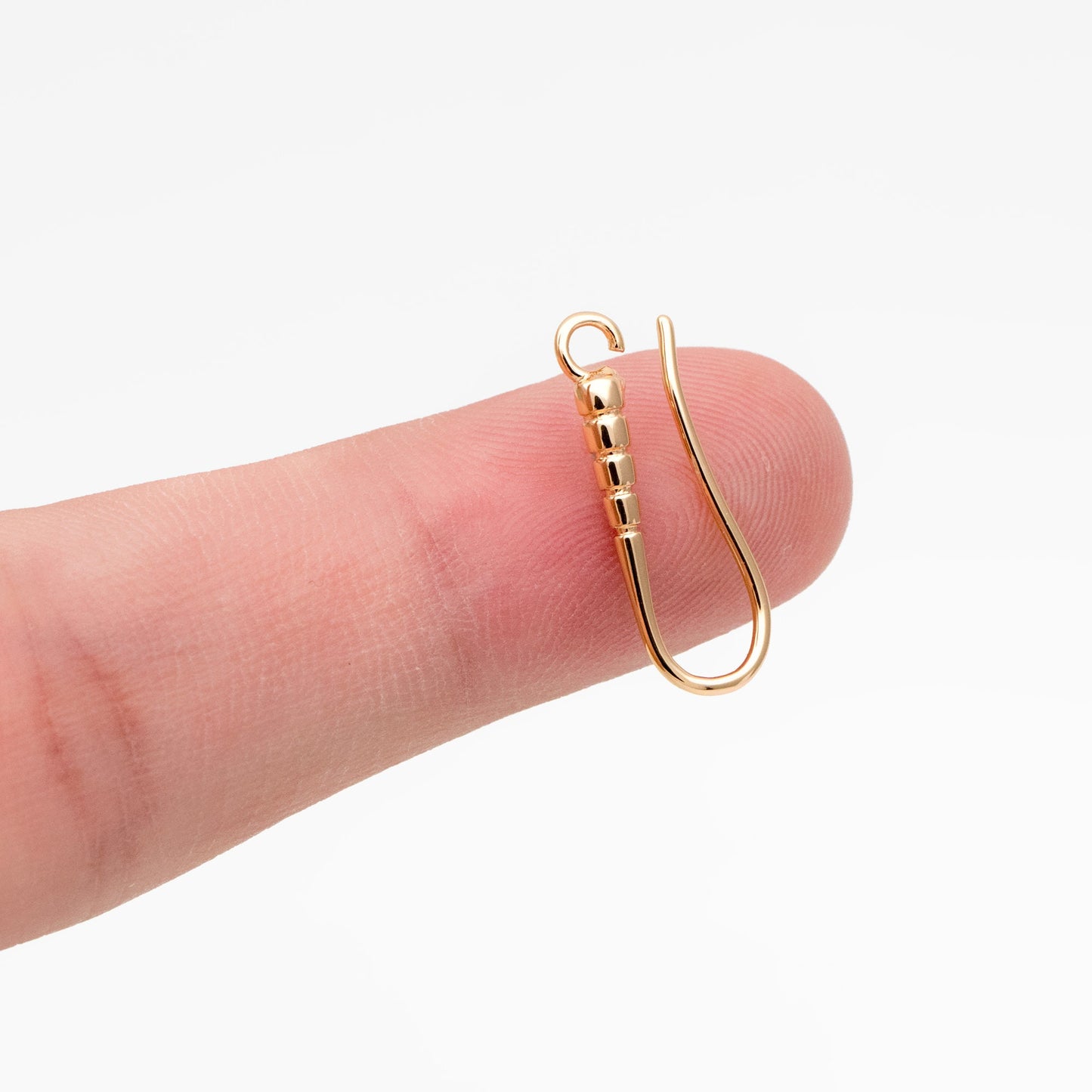 10pcs Gold/ Silver Earring Hooks 20x7mm, Real Gold/ Rhodium plated Brass, Simple Earwires Earring Components (GB-3841)