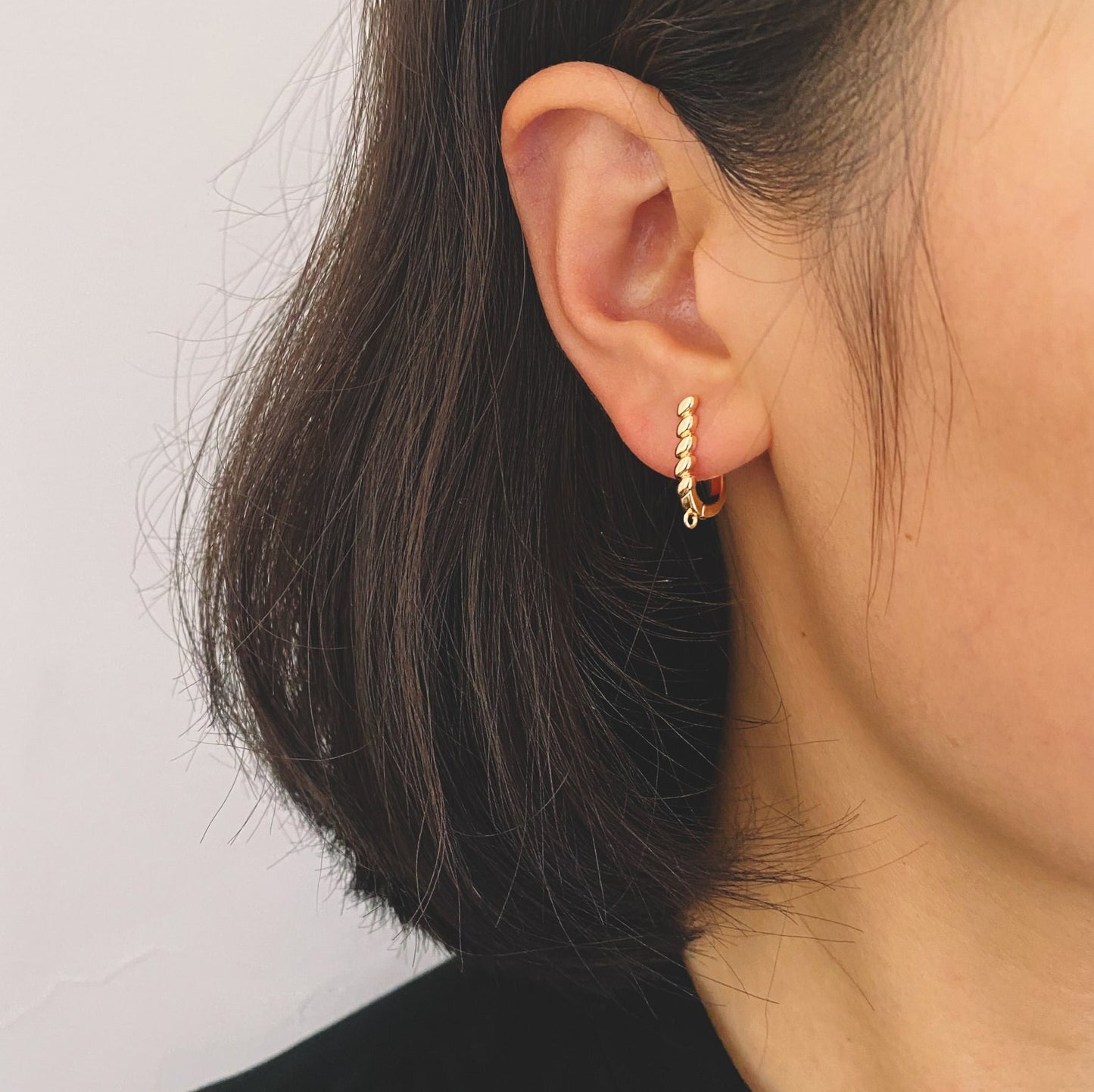 10pcs Gold Leverback Ear Hooks 18x12mm, Real Gold plated Brass, Earring Hooks with Loop (GB-848-A)