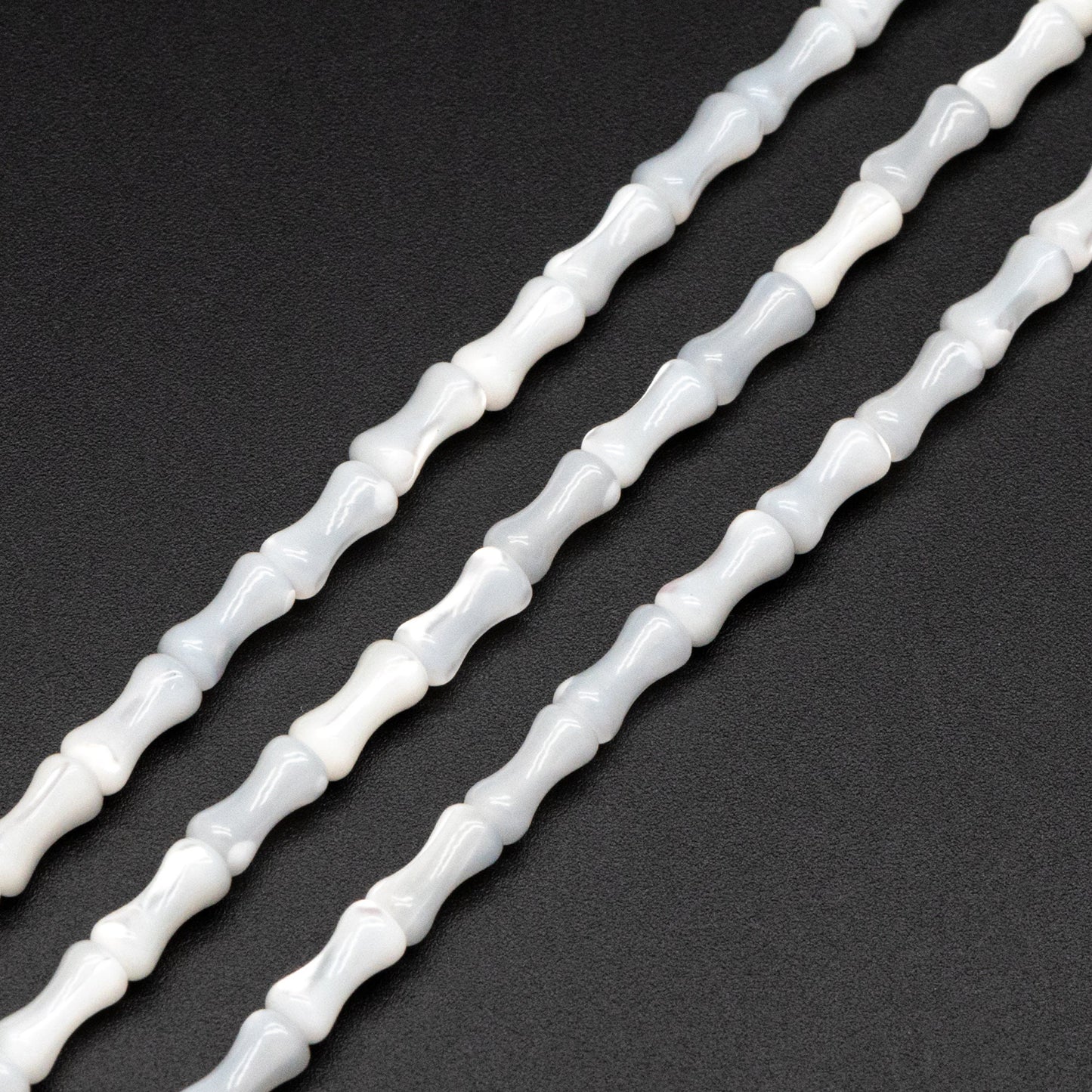 White Mother of Pearl Shell Tube Beads 8x4mm, Top Drilled Bar MOP beads -(#V1411) Full strand