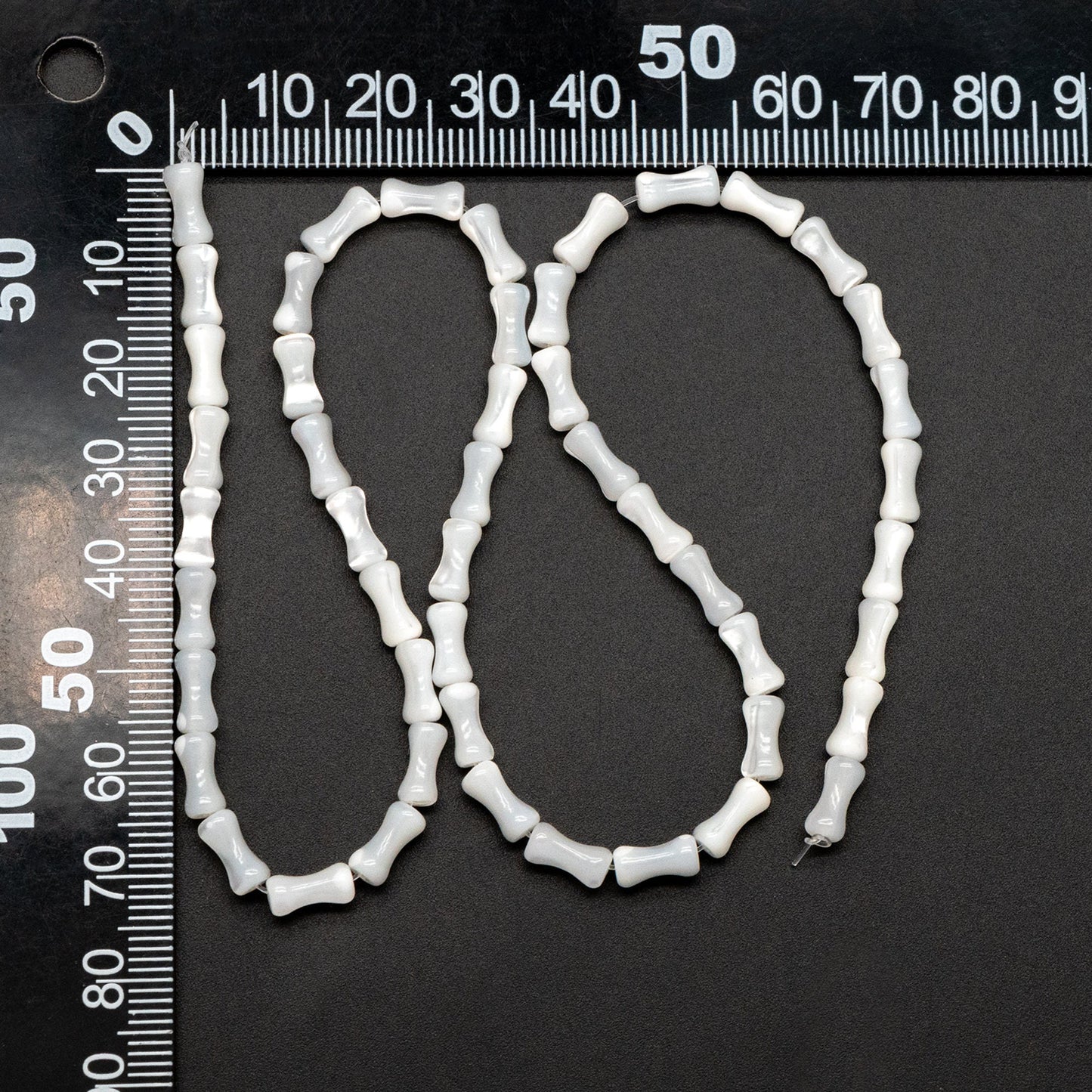 White Mother of Pearl Shell Tube Beads 8x4mm, Top Drilled Bar MOP beads -(#V1411) Full strand