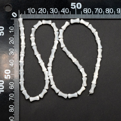 White Mother of Pearl Shell Tube Beads 8x4mm, Top Drilled Bar MOP beads -(#V1411) Full strand