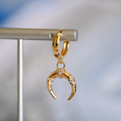 Gold Moon Earrings, Crescent Moon, Celestial Earrings, Moon Jewelry, Gift For Her (ER-076)