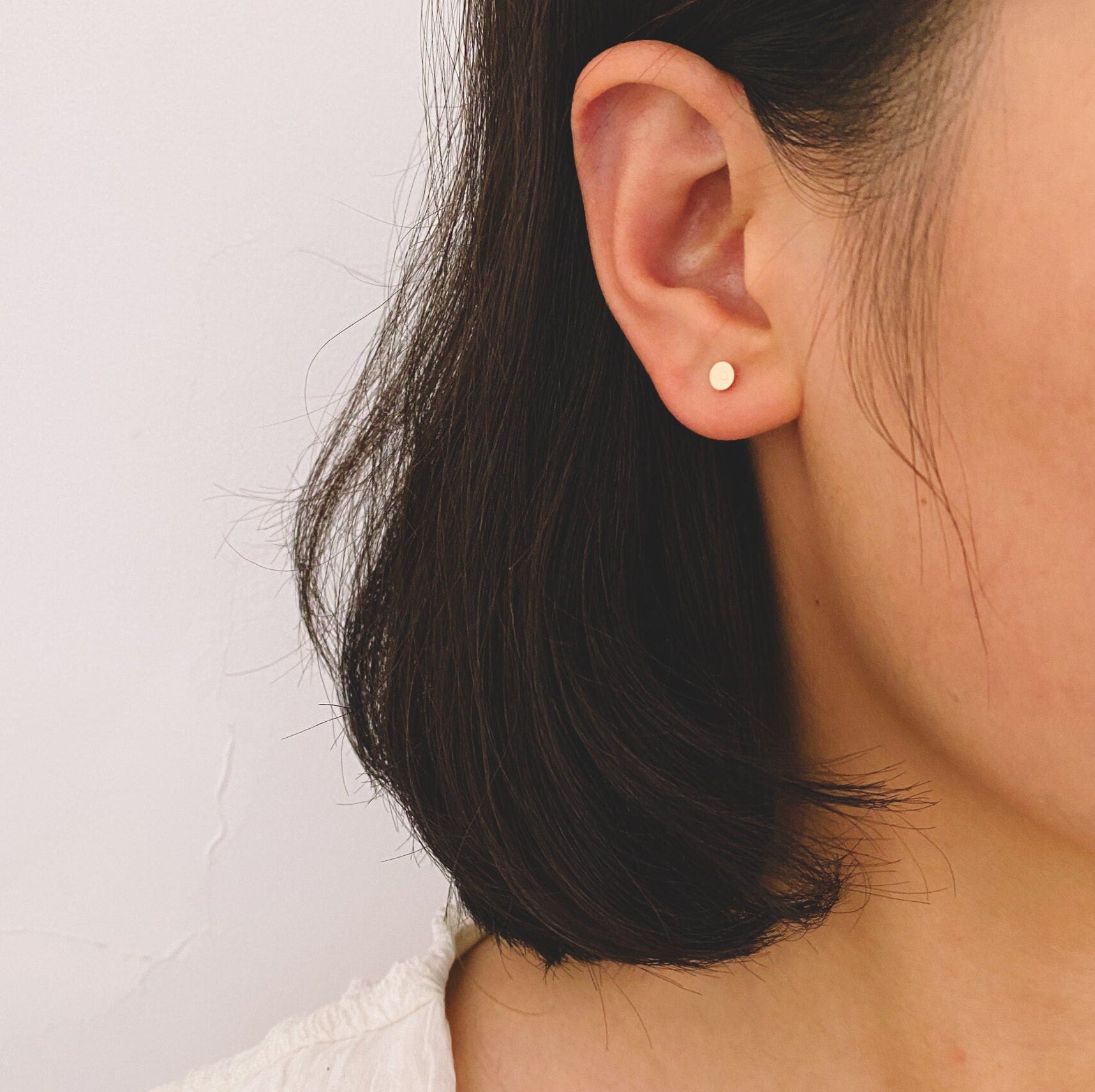 20pcs Gold Flat Ear Posts, 18K Real Gold plated Brass, Stud Earring Findings, 4/ 5/ 6/ 8mm Flat Pad (GB-2264)