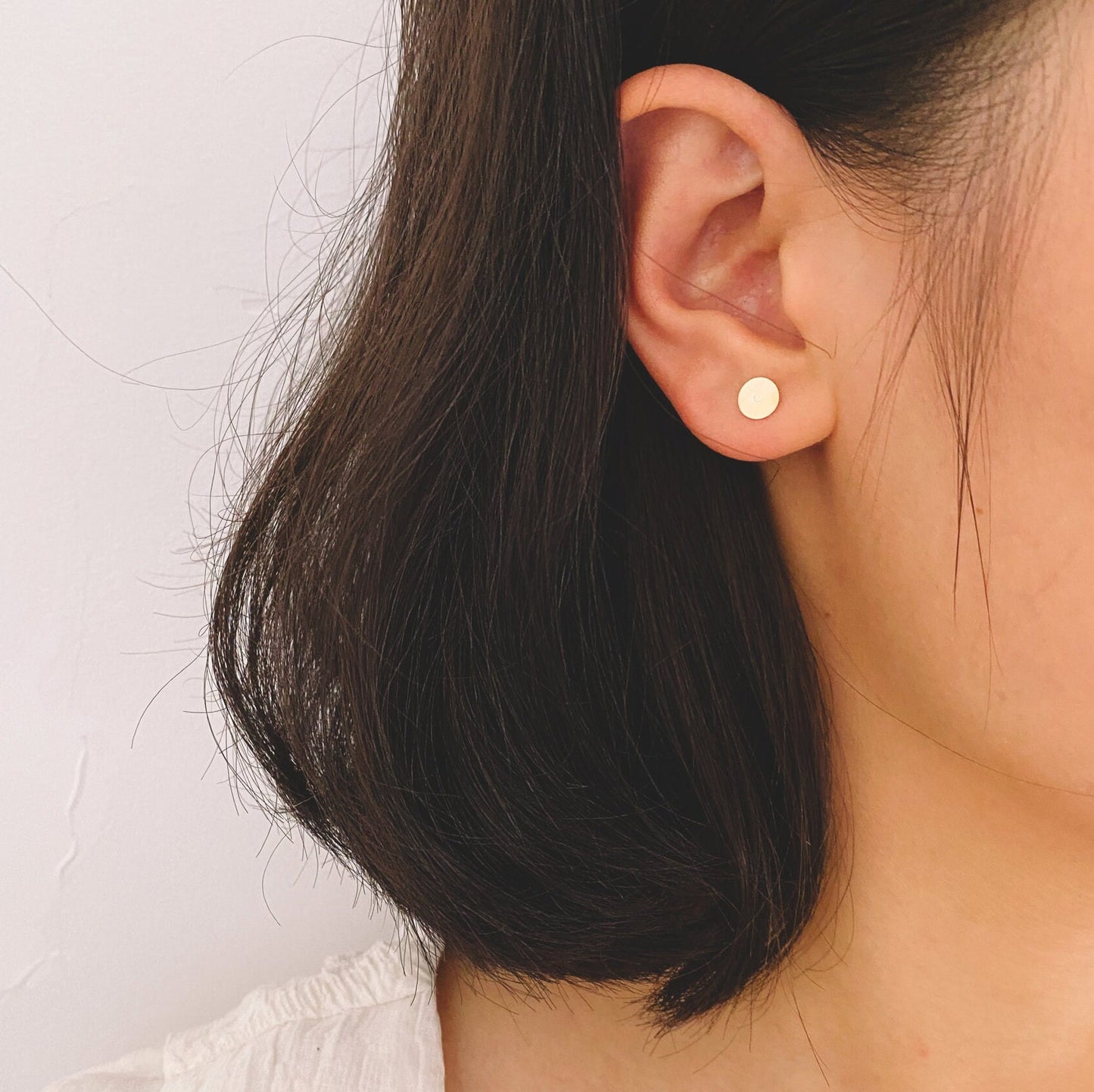 20pcs Gold Flat Ear Posts, 18K Real Gold plated Brass, Stud Earring Findings, 4/ 5/ 6/ 8mm Flat Pad (GB-2264)