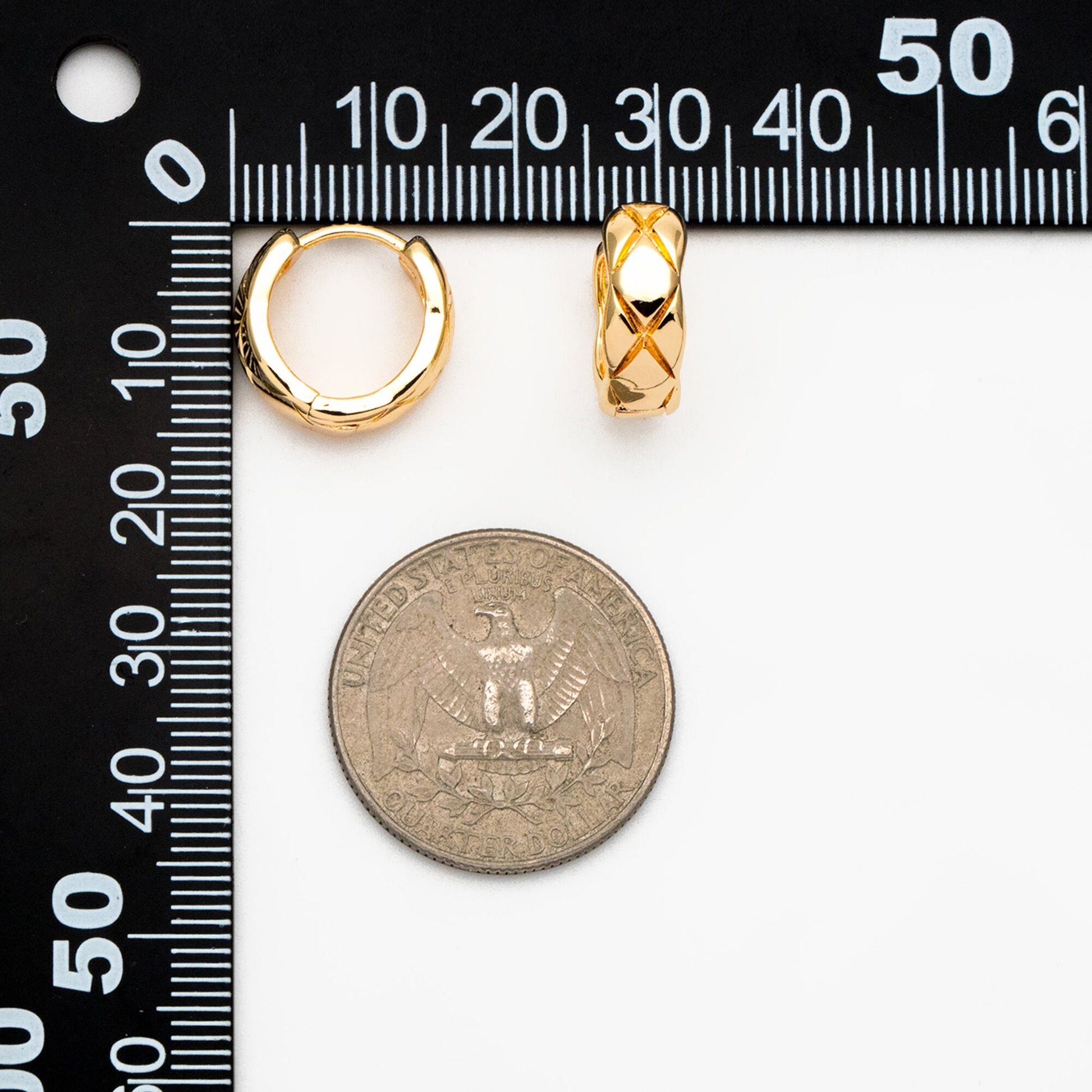 4pcs Gold Textured Hoop Earrings, Huggie Earrings, Minimalist Earring, Small Gold Hoops Earring (GB-3792)