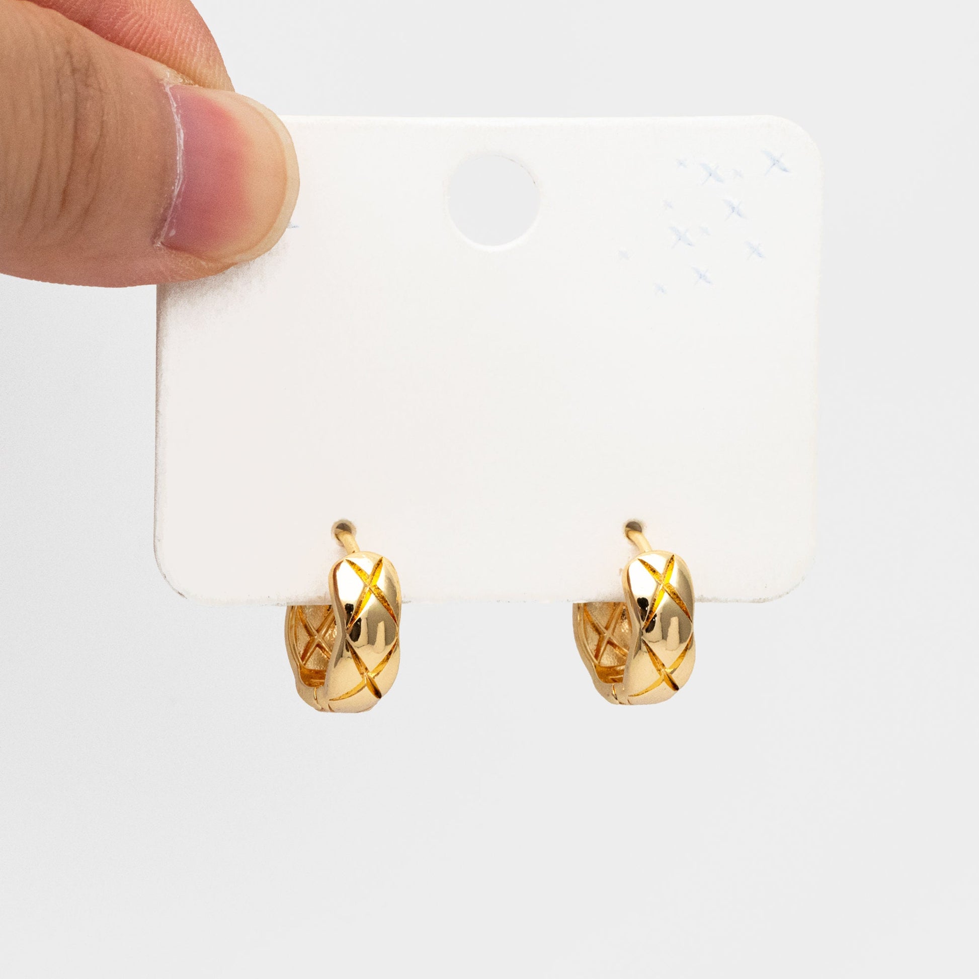 4pcs Gold Textured Hoop Earrings, Huggie Earrings, Minimalist Earring, Small Gold Hoops Earring (GB-3792)