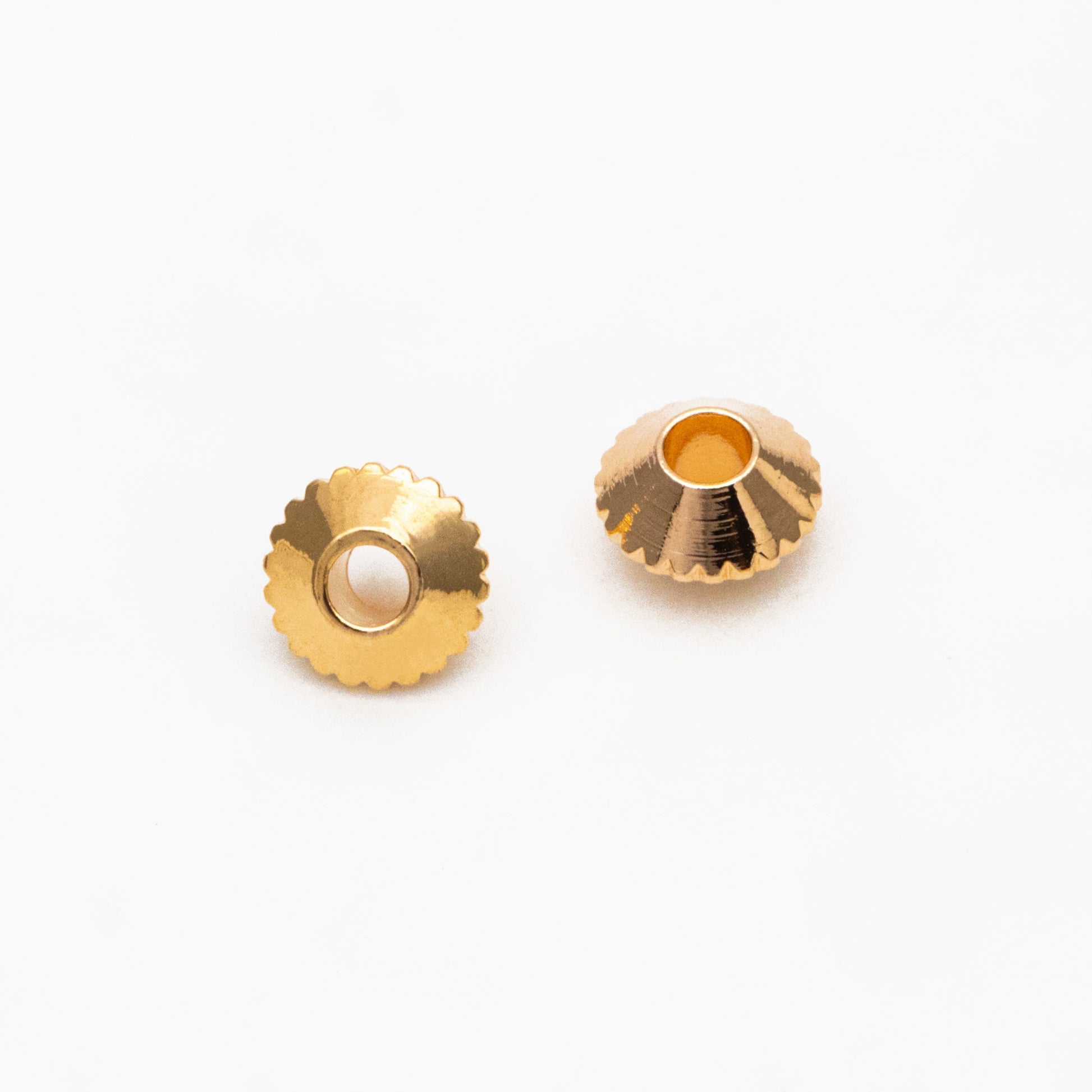 20pcs Gold Gear Round Spacer Beads 4mm, Jewelry Making Supplies Wholesale (GB-3795)