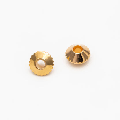 20pcs Gold Gear Round Spacer Beads 4mm, Jewelry Making Supplies Wholesale (GB-3795)