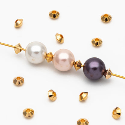 20pcs Gold Gear Round Spacer Beads 4mm, Jewelry Making Supplies Wholesale (GB-3795)