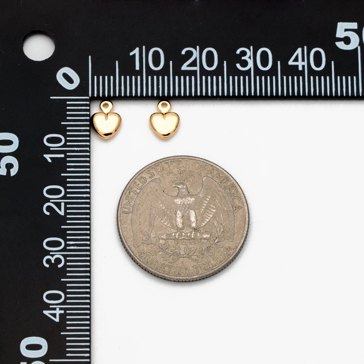 10pcs Gold Heart Charm 8x6mm, 18K Gold plated Brass, Jewelry Making, Diy Material, Jewelry Supplies (GB-3803)