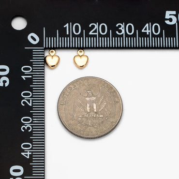 10pcs Gold Heart Charm 8x6mm, 18K Gold plated Brass, Jewelry Making, Diy Material, Jewelry Supplies (GB-3803)
