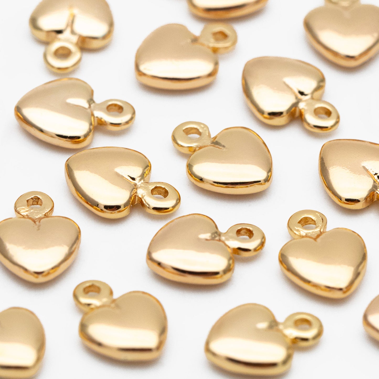 10pcs Gold Heart Charm 8x6mm, 18K Gold plated Brass, Jewelry Making, Diy Material, Jewelry Supplies (GB-3803)