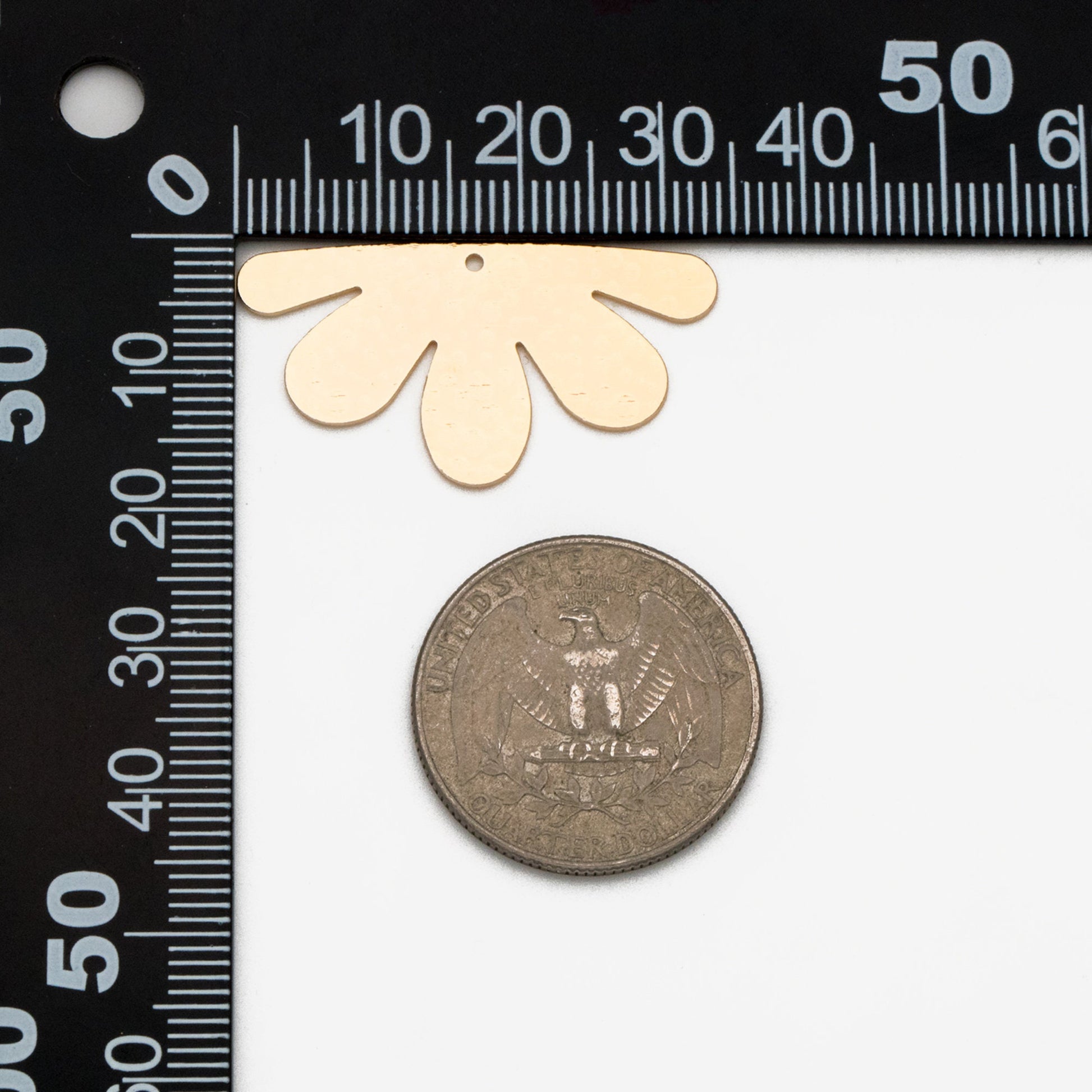 10pcs Gold/ Silver Hammered Flower Charm 18x34mm, 18K Gold/ Rhodium Plated Brass, Jewelry Making, Diy Material, Jewelry Supplies (GB-1404-I)