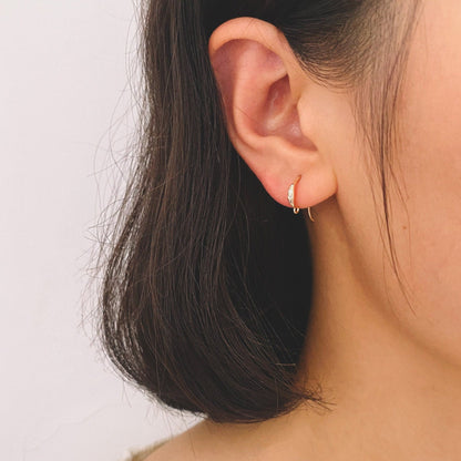 10pcs CZ Pave Gold Earring Hooks 14x10mm, Real Gold Plated Brass Earwires (GB-315)