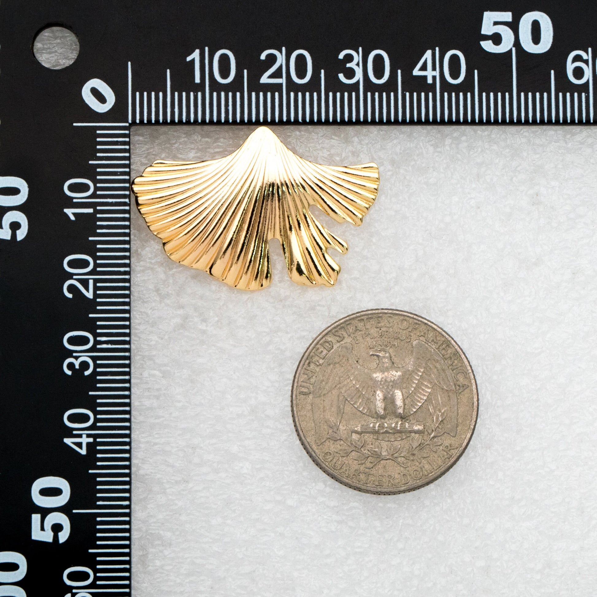 10pcs Gold/ Silver Ginkgo Leaf Earring, Gold/ Rhodium Plated Brass Minimalist Stud Earrings, DIY Ear Findings (GB-3820)