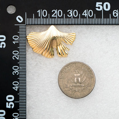 10pcs Gold/ Silver Ginkgo Leaf Earring, Gold/ Rhodium Plated Brass Minimalist Stud Earrings, DIY Ear Findings (GB-3820)