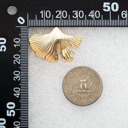 10pcs Gold/ Silver Ginkgo Leaf Earring, Gold/ Rhodium Plated Brass Minimalist Stud Earrings, DIY Ear Findings (GB-3820)