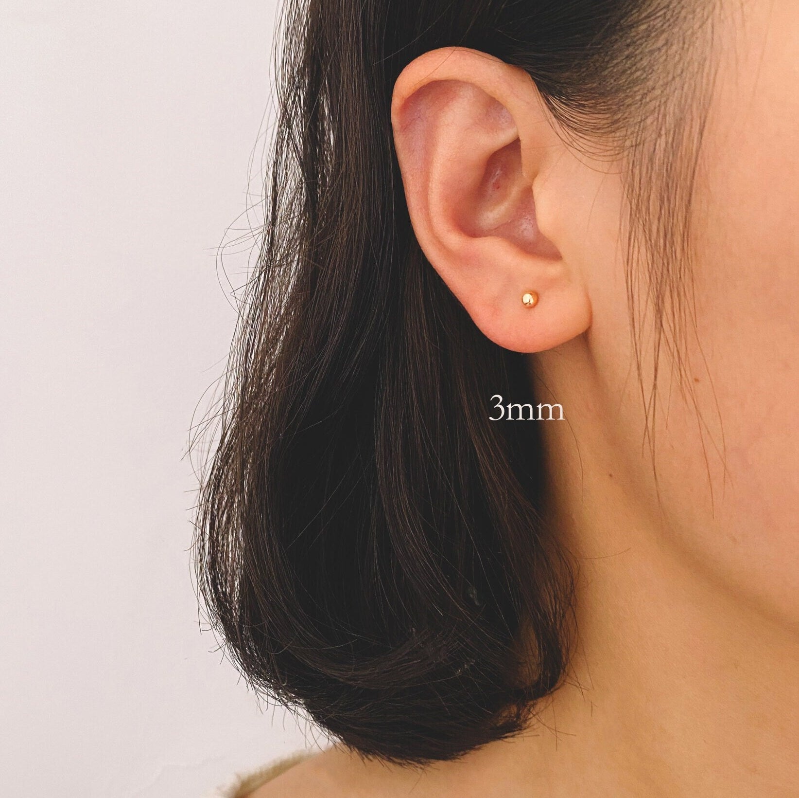 20pcs Gold/ Silver tone Ball Stud Earrings 3/ 4/ 5mm, Gold/ Rhodium plated Brass Simlpe Earring (GB-1479)