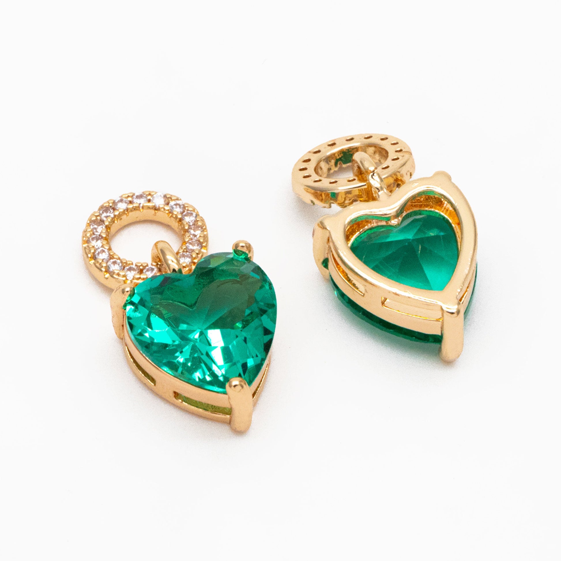 4pcs CZ Pave Gold Geometric Charms, Gold Plated Brass Crystal Charms, Diy Jewelry Making Supplies (GB-3850)