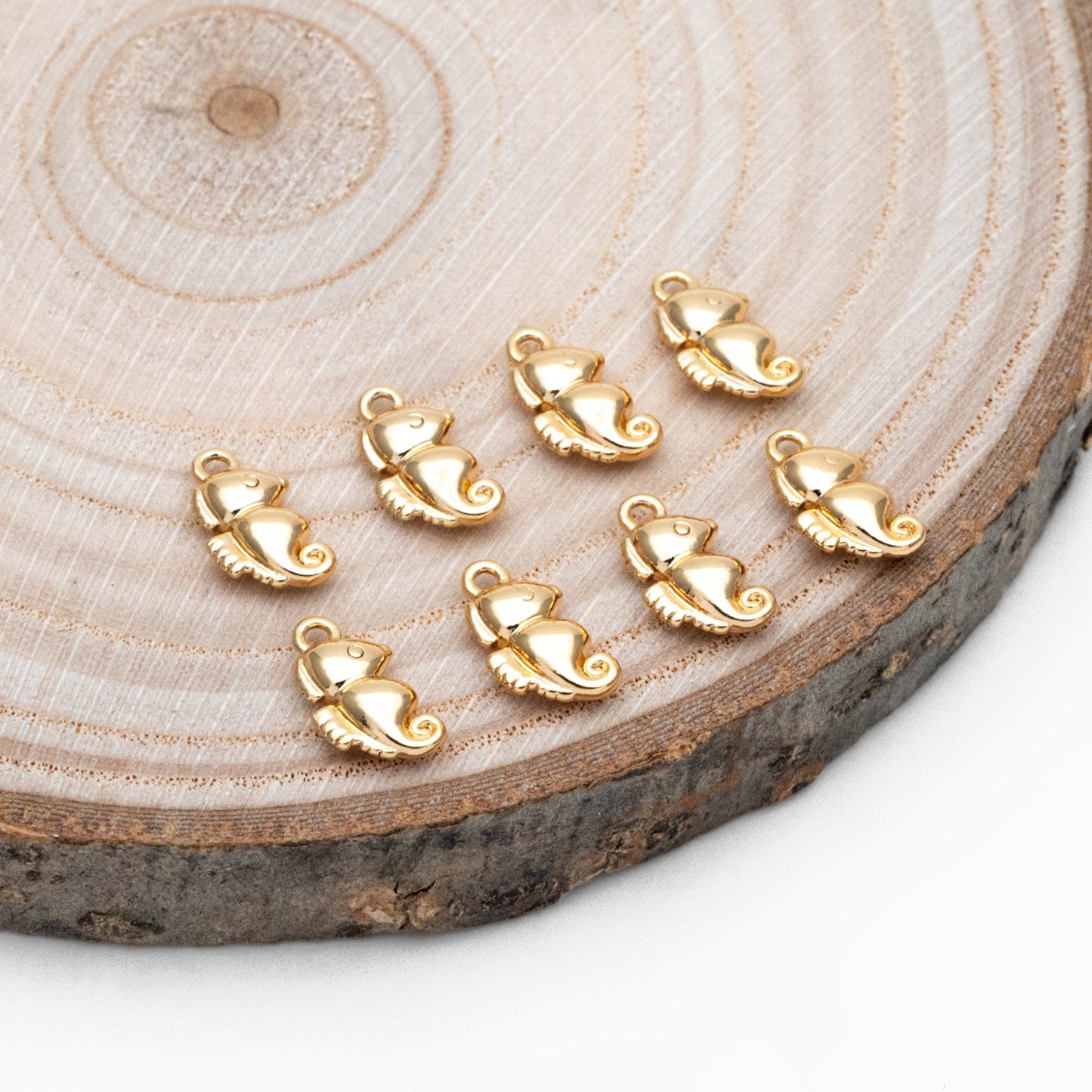 10pcs Gold Sea Horse Charm, Gold Chameleon Charm, Ocean Charm, Earring Charm, DIY Supplies Wholesale (GB-3936-A)