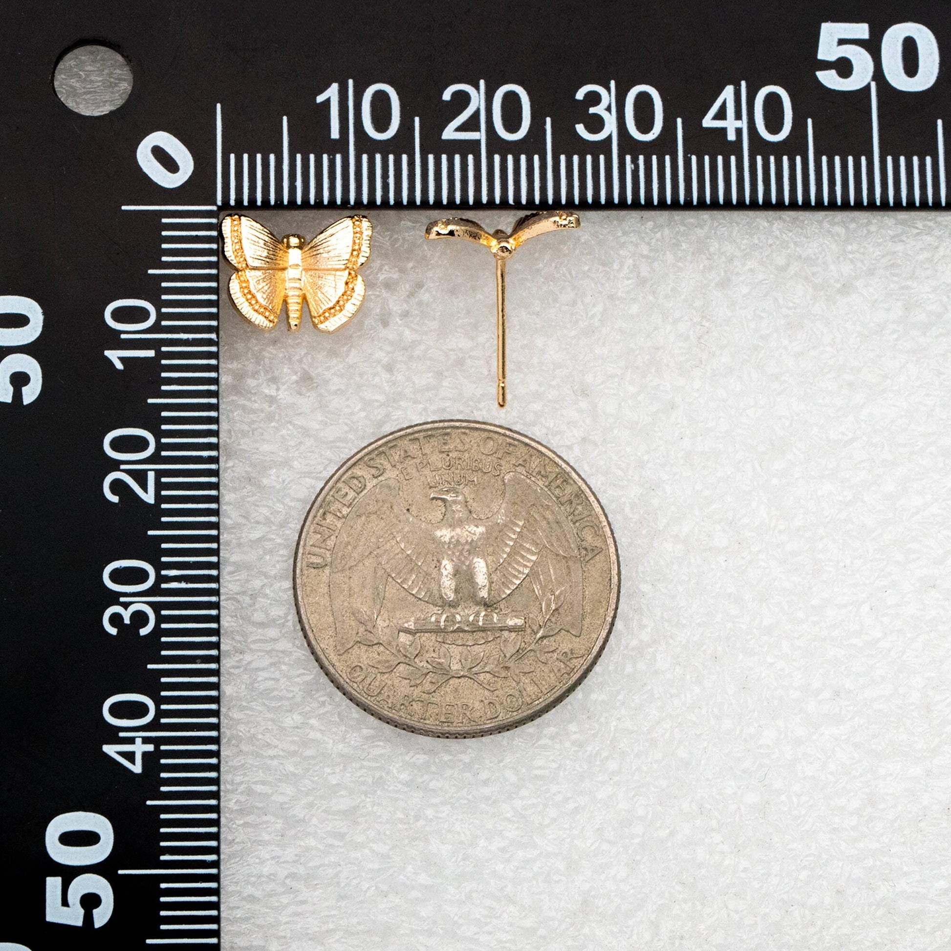 10pcs Gold/ Silver Butterfly Ear post, Gold/ Rhodium plated Brass, Dianty Butterfly Ear Studs, Jewelry Supplies (GB-3831)