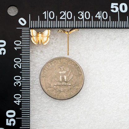 10pcs Gold/ Silver Butterfly Ear post, Gold/ Rhodium plated Brass, Dianty Butterfly Ear Studs, Jewelry Supplies (GB-3831)