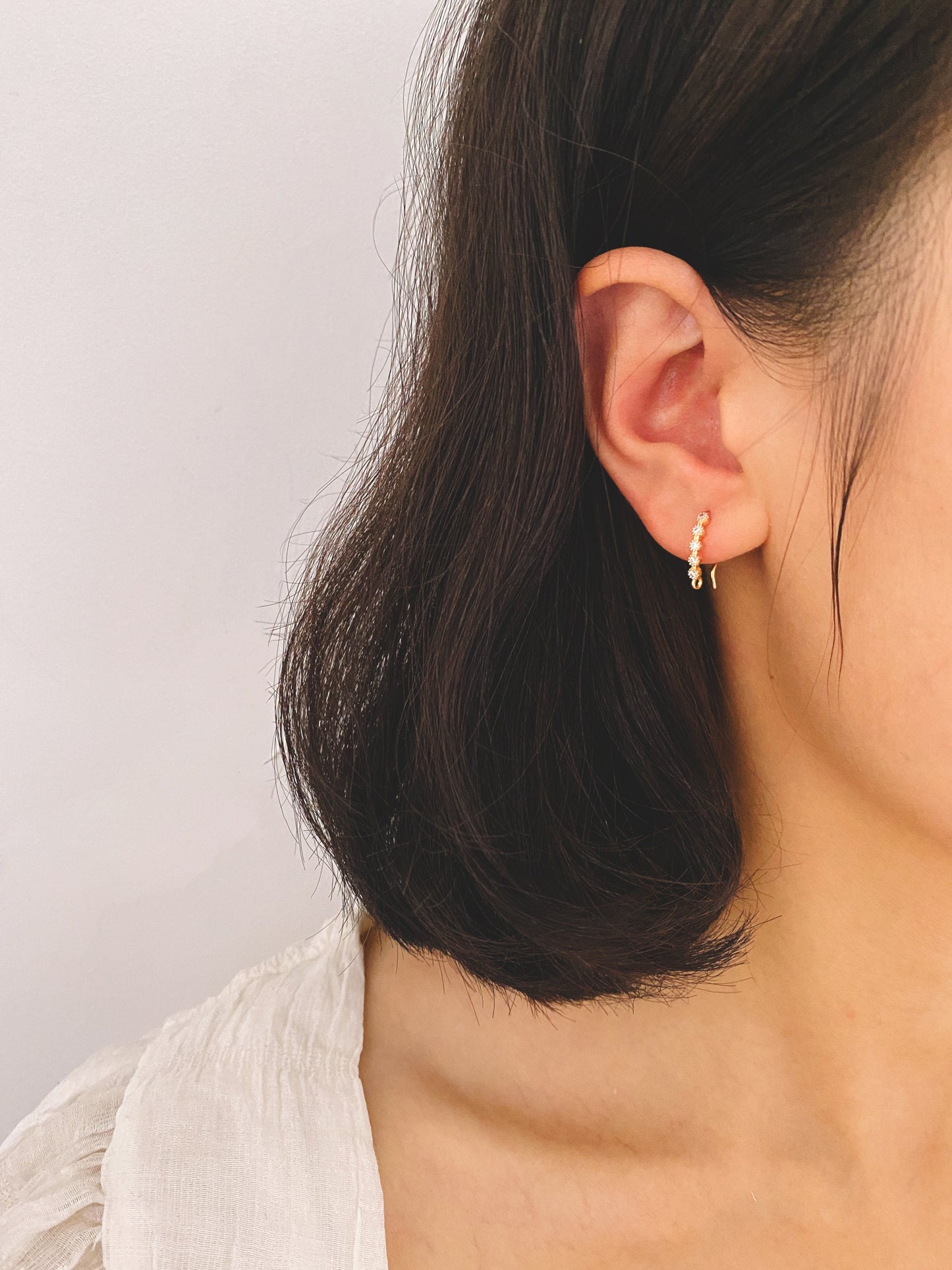 10pcs CZ Pave Gold/ Silver Earring Hooks 16x10mm, Real Gold/ Rhodium Plated Brass Earwires, Color Not Easily Tarnish (GB-317)