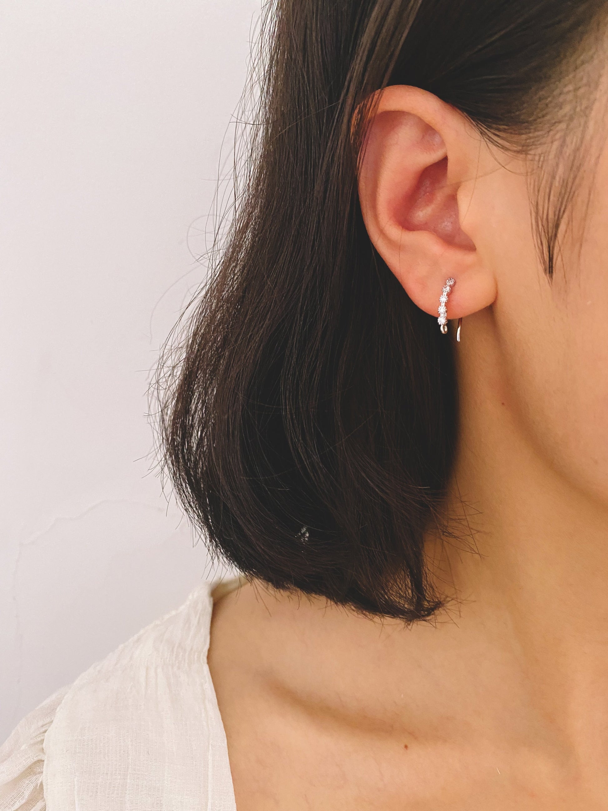 10pcs CZ Pave Gold/ Silver Earring Hooks 16x10mm, Real Gold/ Rhodium Plated Brass Earwires, Color Not Easily Tarnish (GB-317)