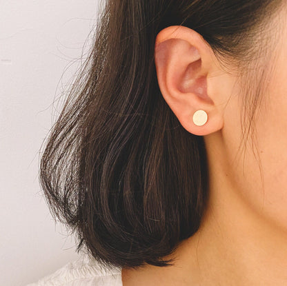 20pcs Gold Flat Ear Posts, 18K Real Gold plated Brass, Stud Earring Findings, 4/ 5/ 6/ 8mm Flat Pad (GB-2264)