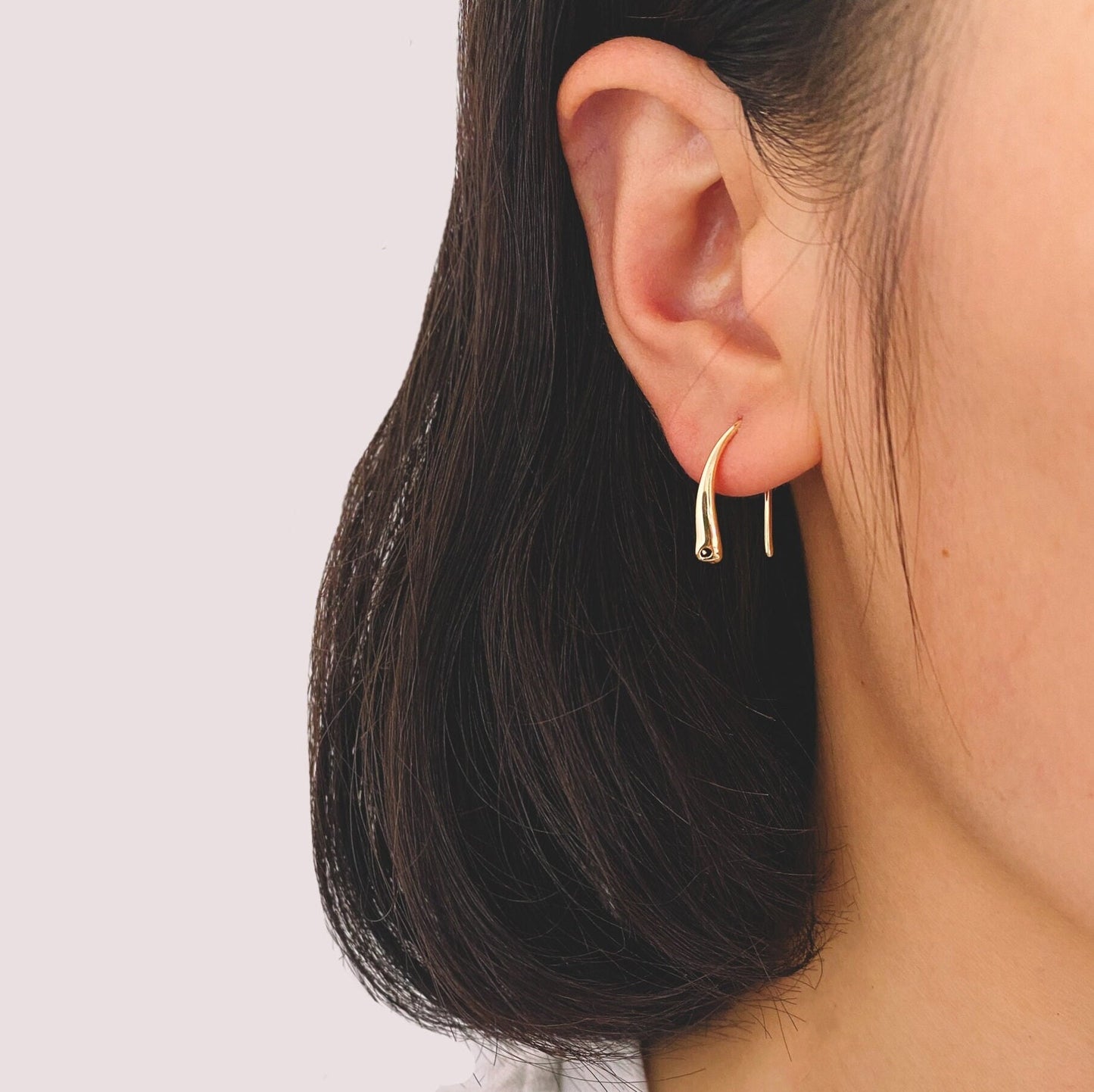 10pcs Gold plated Brass Ear Hooks 19mm, Simple Earwires Earring Hooks (GB-228)