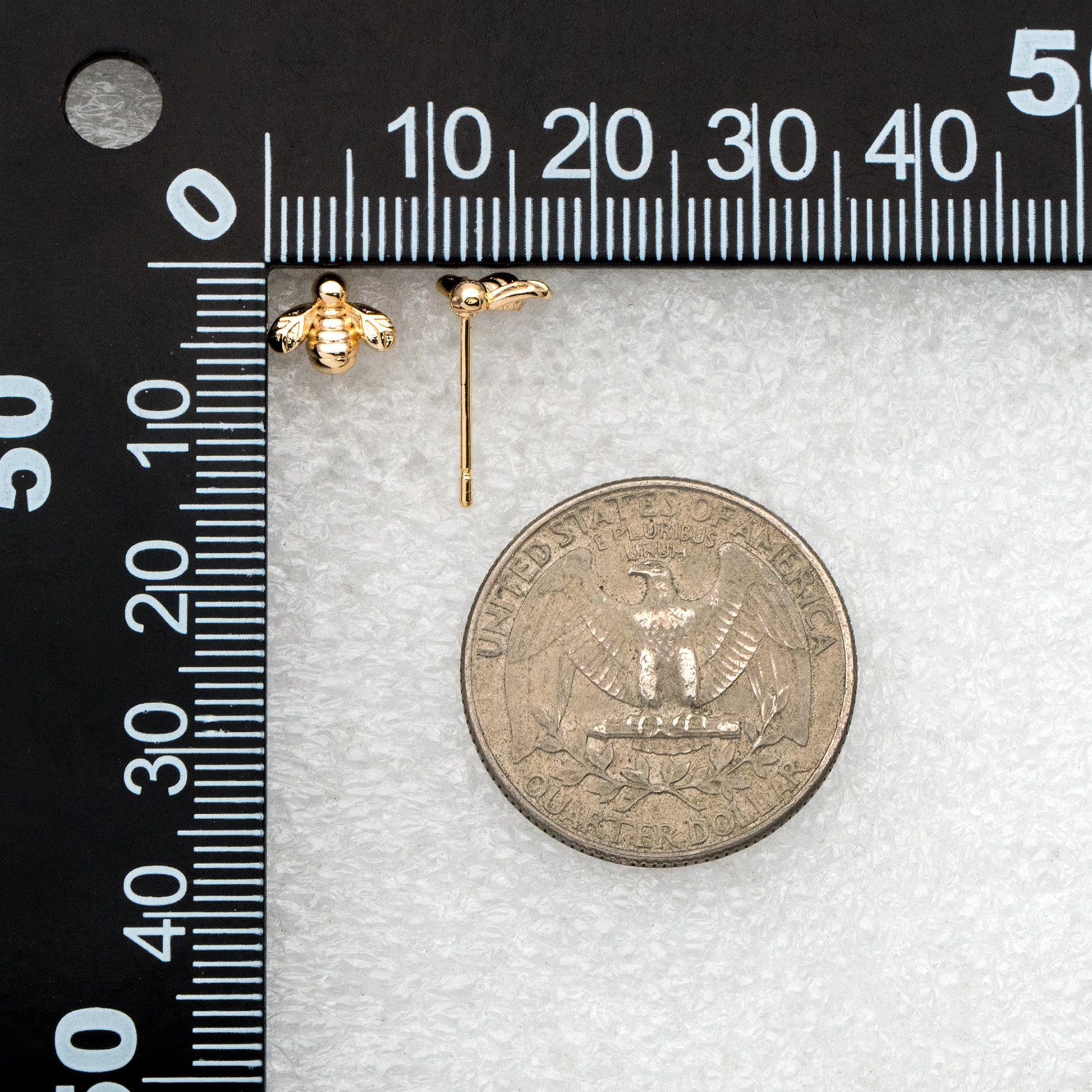 10pcs Gold/ Silver Bee Ear posts 7x8mm, Gold/ Rhodium Plated Brass Minimalist Stud Earrings (GB-3847)