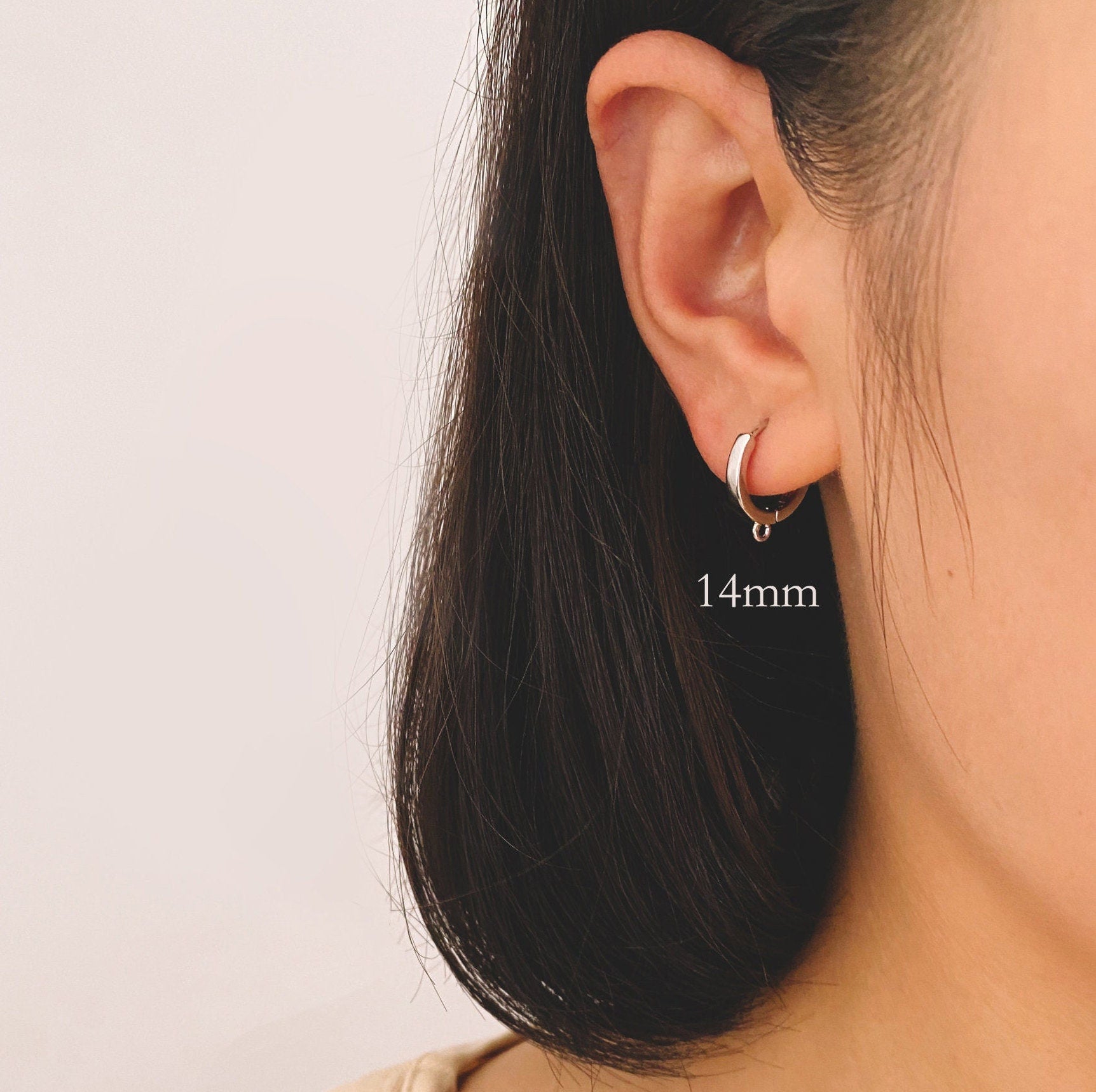 10pcs Round Hoop Earrings 12/ 14 /16mm, Gold/ Silver/ Rose Gold, Huggie Earring Findings, Leverback Earwire Hooks Wholesale (GB-989)