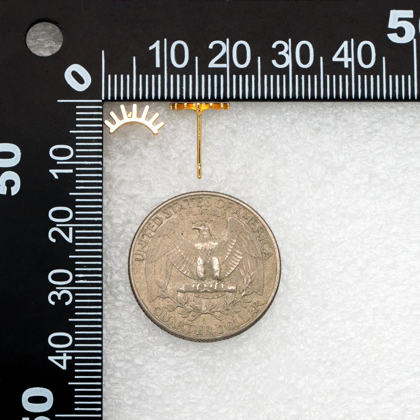 10pcs Gold/ Silver Eyelash Stud Earrings 5X10mm, Gold/ Rhodium Plated Brass Minimalist Lash Earrings (GB-3867)