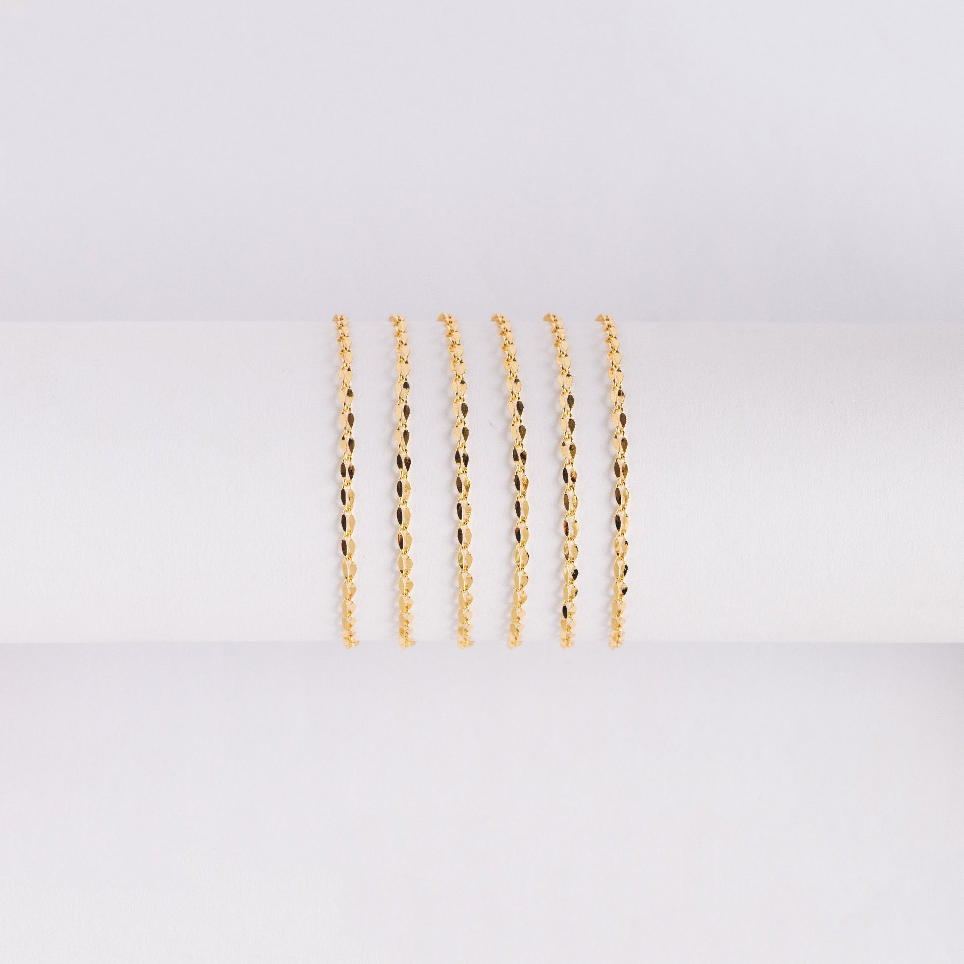 Gold/ Rhodium plated Brass Double Bar Linked Chains 2mm, Color Color Not Easily Tarnish (#LK-178)/ 1 Meter=3.3 ft
