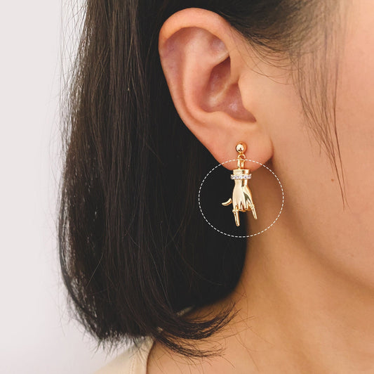 4pcs CZ Pave Gold Hand Charm, Earring Charm, Jewelry Making, Diy Material, Jewelry Supplies (GB-4156-A)