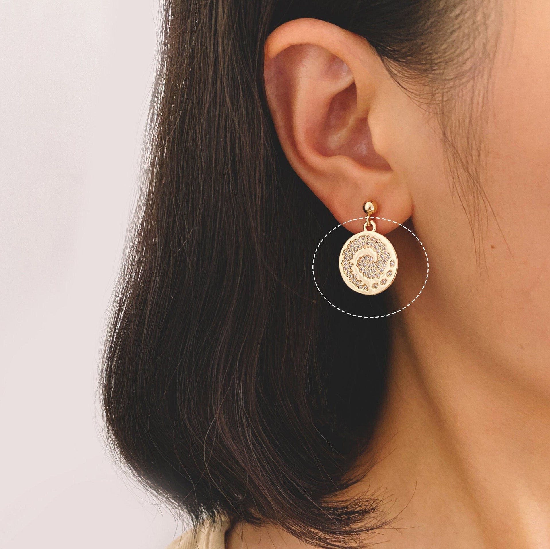 4pcs CZ Pave Gold Vortex Charms, Earring Findings, Jewelry Making, Diy Material, Jewelry Supplies (GB-1872-A)