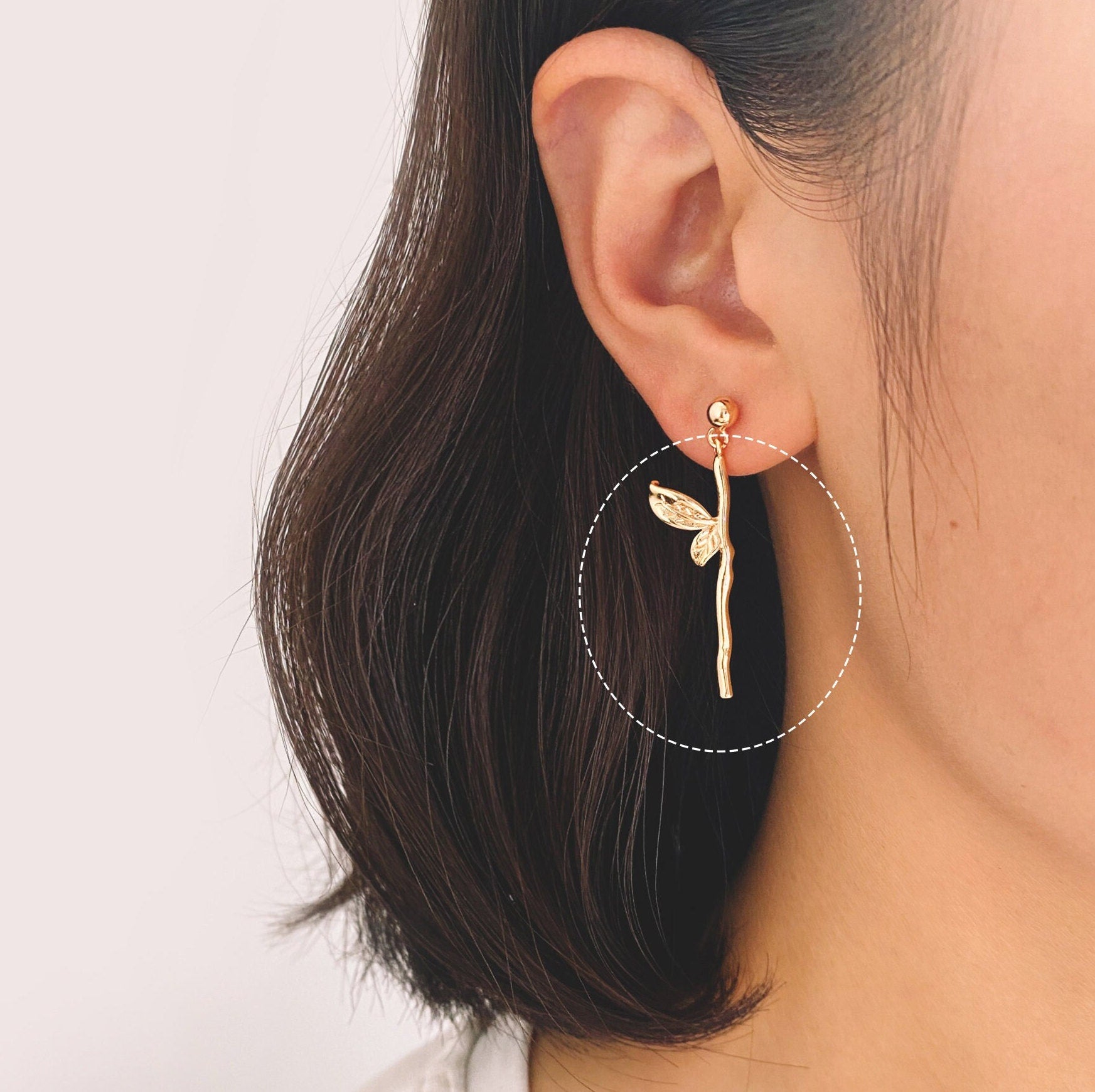 10pcs Gold Plated Branch Leaf Charms: Jewelry Making Supplies, 34x11mm (GB-3770-E)