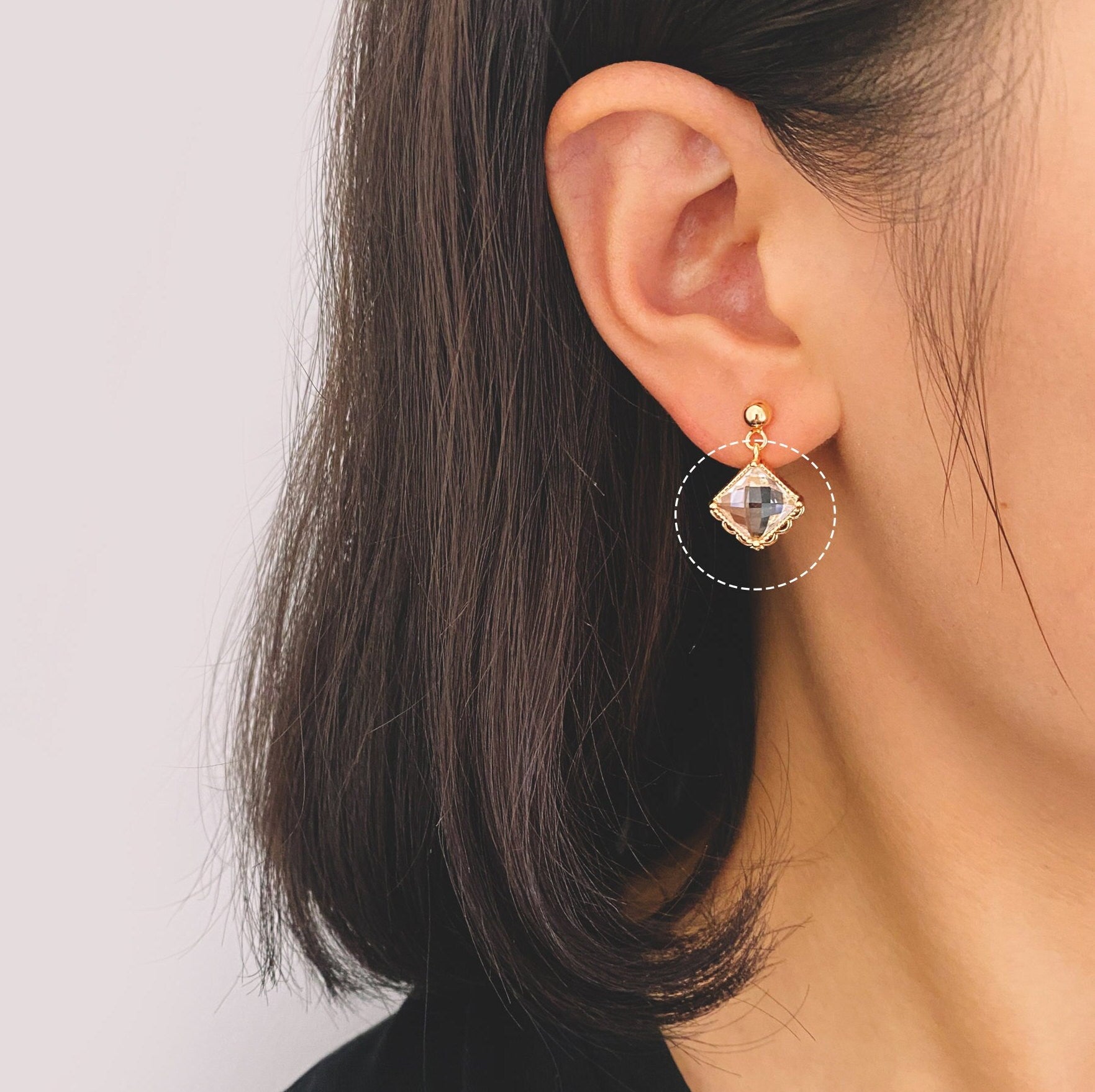 4pcs Gold Glass Charm, Earring Findings, Jewelry Making, Diy Material, Jewelry Supplies (GB-2598)