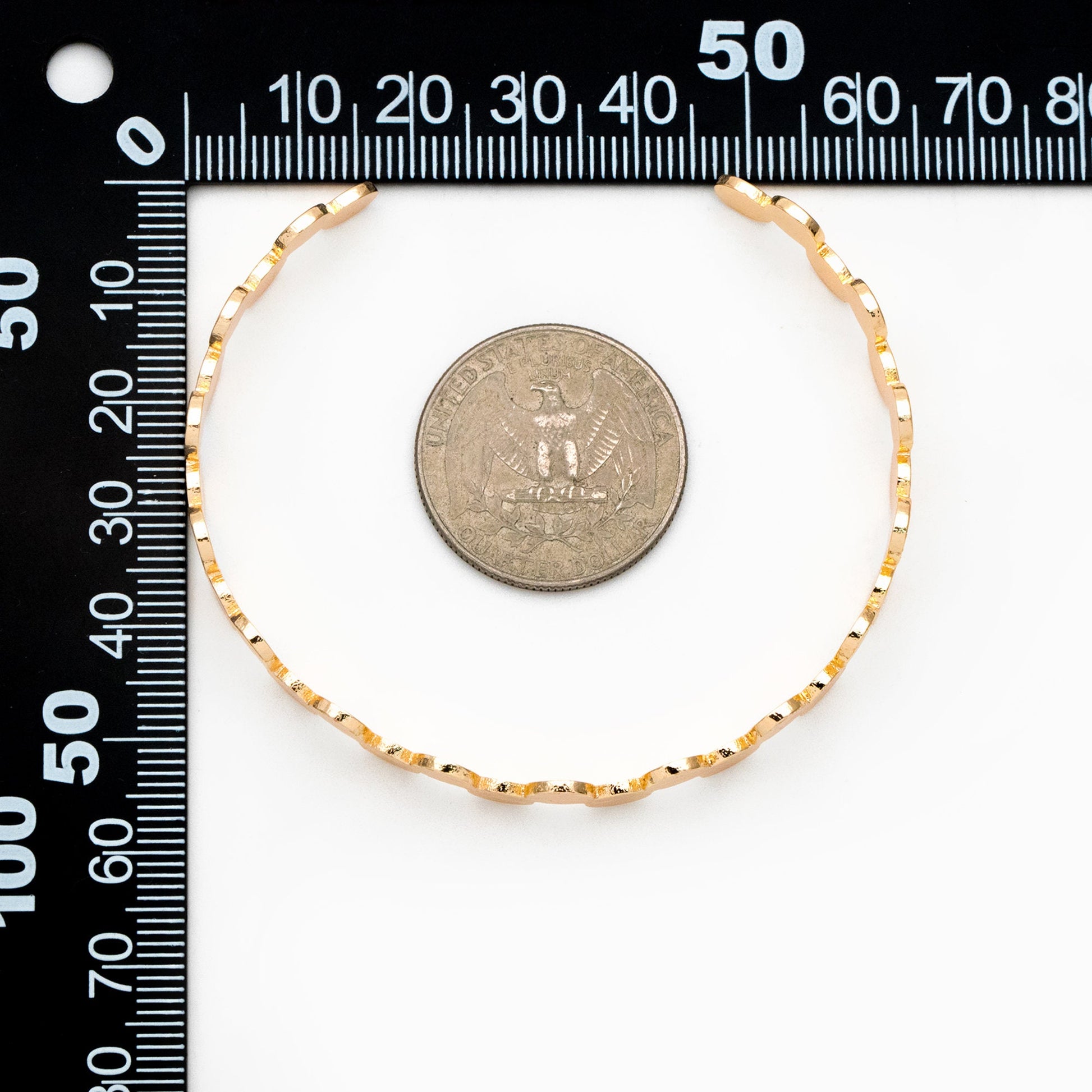 1pcs Gold Brushed Round Disc Bangle Bracelet, Stackable Bracelets, Adjustable Bangle Bracelet (#GB-3880)