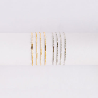 Dainty Gold/ Silver tone Flat Link Chains 1.9mm, Real Gold/ Rhodium plated on Brass Tiny Chain (#LK-177)/ 1 Meter=3.3 ft