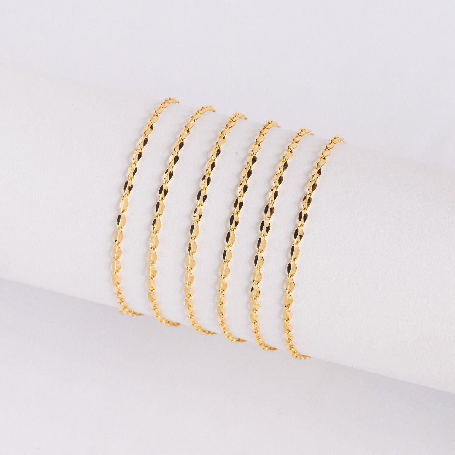 Gold/ Rhodium plated Brass Double Bar Linked Chains 2mm, Color Color Not Easily Tarnish (#LK-178)/ 1 Meter=3.3 ft