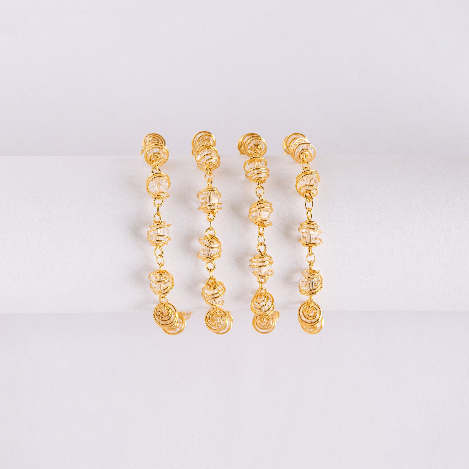 Gold Crystal Bead Chain 7.5mm, Glass Rondelle Beaded Chain, Handmade Wire Chain Wholesale (#LK-218-1)/ 1 Meter=3.3ft