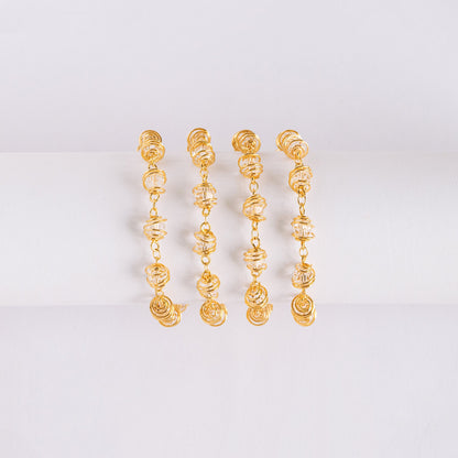 Gold Crystal Bead Chain 7.5mm, Glass Rondelle Beaded Chain, Handmade Wire Chain Wholesale (#LK-218-1)/ 1 Meter=3.3ft