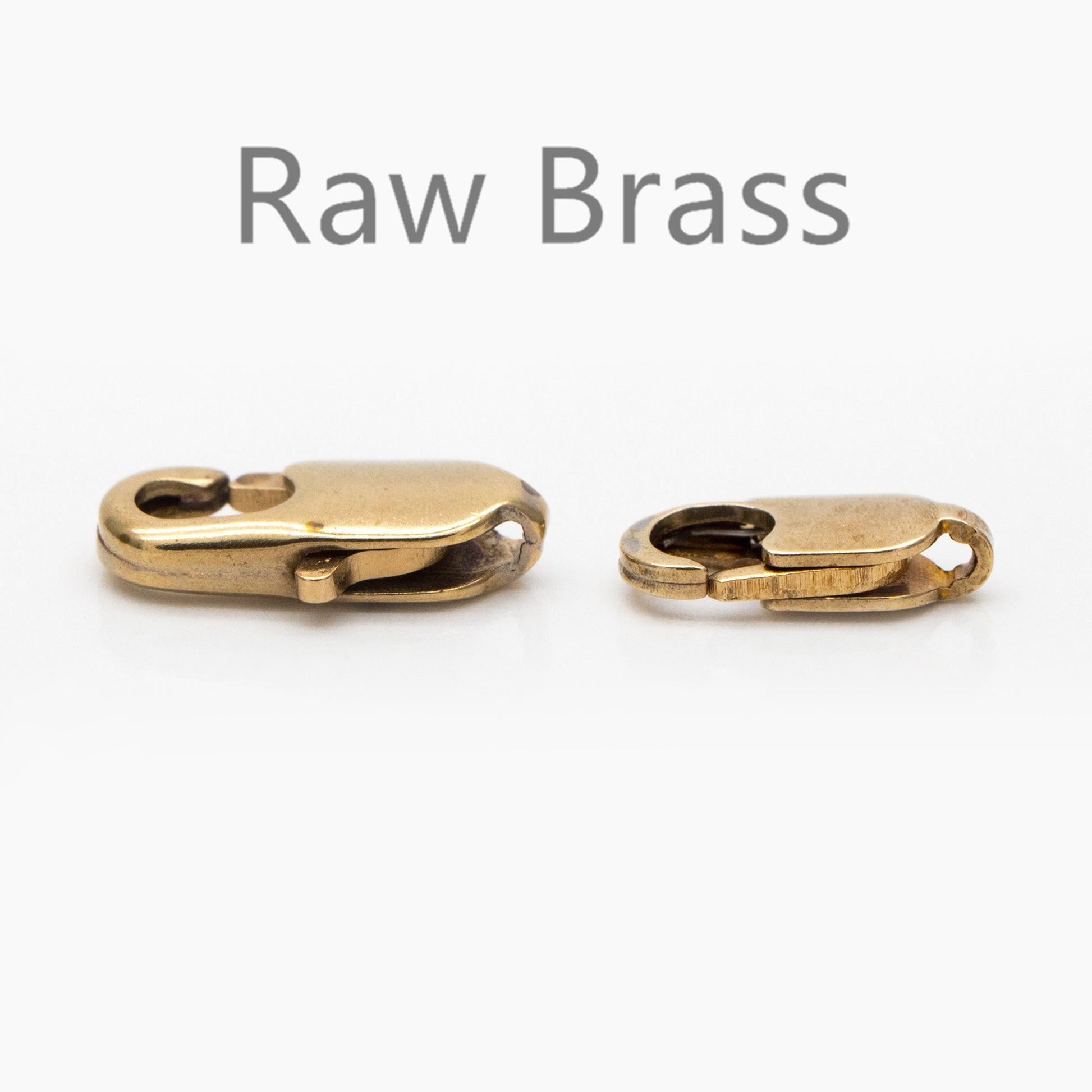 20pcs Raw Brass Lobster Clasps 10mm/ 12mm, DIY Jewelry Making Supplies, Long Clasps Wholesale (RB-314)