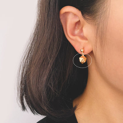 10pcs Gold/ Silver tone Dice Pendant, Polyhedron Pendant, Square Faceted Necklace, Metal Dice Necklace, Dice Charm (GB-2554)