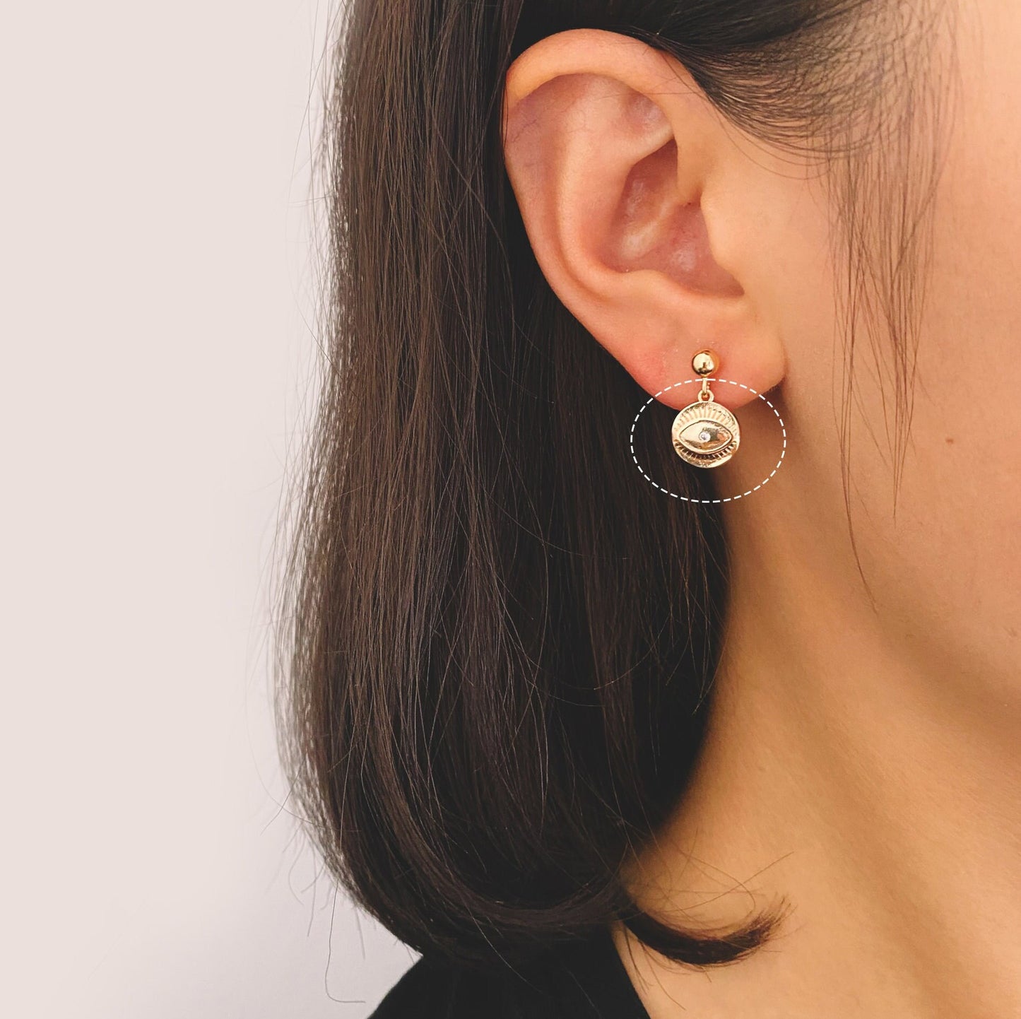 10pcs CZ Pave Gold Evil Eyes Charm, 18K Gold plated Brass, Round Evil Eyes Charm Pendants (GB-2601)