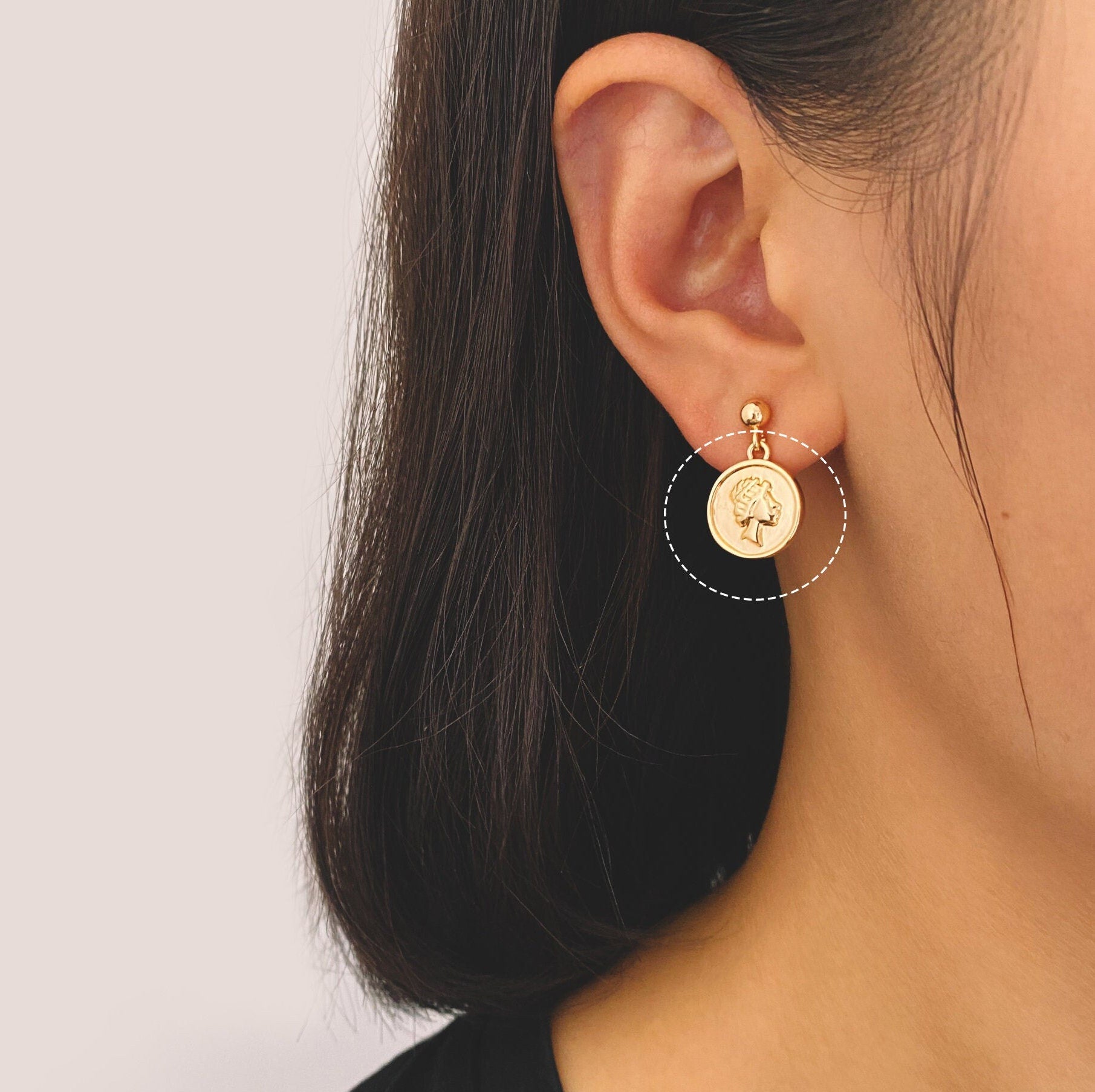 10pcs Gold Medallion Charm Pendant, Face Charm, Jewelry Supply (GB-2624)