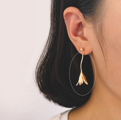 4pcs Gold/ Silver Flower Pendants 40x15mm, Real Gold/ Rhodium plated Brass Floral Charms (GB-954-C)